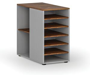 Dostawna szafka półkowa do biurka PRIMO GRAY, lewa, szara/orzech