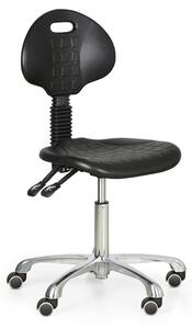 Krzesło robocze PUR, bez podłokietników, metalowy krzyż, uniwersalne kółka