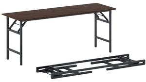 Stół konferencyjny FAST READY, 170x50 cm, czarna podstawa, orzech