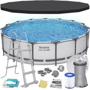 Basen stelażowy ogrodowy Bestway okrągły 457x107 cm zestaw 11w1