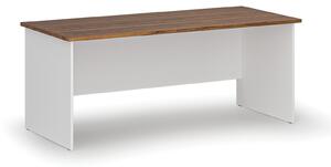 Biurko PRIMO WHITE, 180x80 cm, biały/orzech