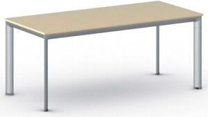 Stół konferencyjny do biura PRIMO INVITATION, 180x80 cm, szaro-srebrna podstawa, brzoza