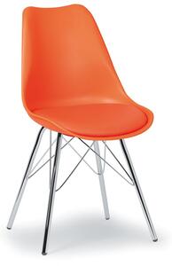 Krzesło konferencyjne/kuchenne ze skórzanym siedziskiem CHRISTINE, pomarańczowe