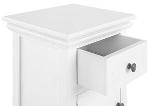 Klasyczny retro stolik nocny ozdobny szuflada szafka biały sypialnia Antio Beliani
