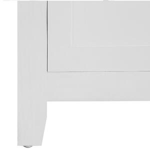 Klasyczny stolik nocny ozdobny 2 szuflady półka biały brązowy sypialnia Layola Beliani
