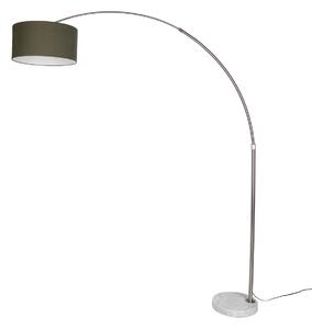 Lampa podłogowa stalowa z ciemnozielonym kloszem 50 cm - XXL