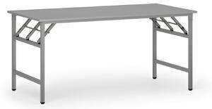 Stół konferencyjny FAST READY, 160x80 cm, szaro-srebrna podstawa, szary