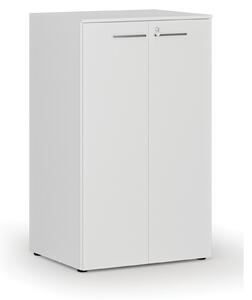 Szafa biurowa z drzwiami PRIMO WHITE, 3 półki, 800 x 640 x 1335 mm, biały