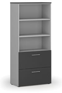 Szafa z szufladami na teczki zawieszkowe PRIMO GRAY, 800 x 420 x 1781 mm, szary/grafit