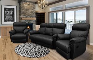 Skórzany komplet wypoczynkowy Monaco 3+1+1: 3 os sofa + 2 x fotele 4x RELAX manualny