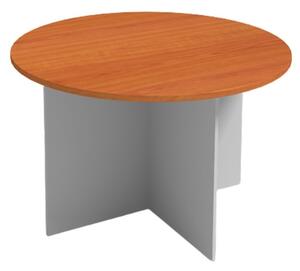 Stół konferencyjny z okrągłym blatem PRIMO GRAY, średnica 120 cm, szary/czereśnia