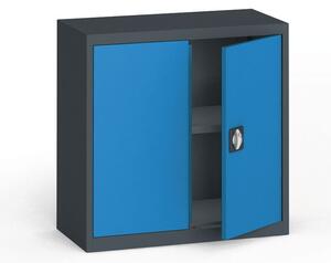 Szafa metalowa, 800 x 800 x 400 mm, 1 półka, antracyt/niebieska
