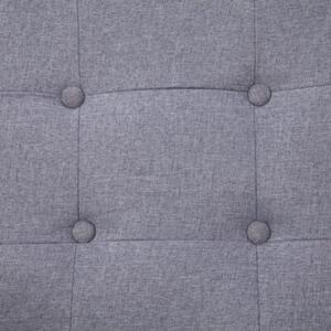 Sofa 2-osobowa z podÅokietnikami, jasnoszara, stal i tkanina