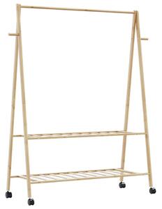 Wieszak na ubrania stojący z półkami i kółkami 132cm M0-D54