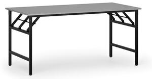 Stół konferencyjny FAST READY, 160x80 cm, czarna podstawa, szary