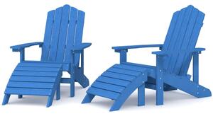 Krzesła ogrodowe Adirondack z podnóżkami, 2 szt., niebieskie