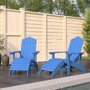 Krzesła ogrodowe Adirondack z podnóżkami, 2 szt., niebieskie