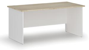 Biurko PRIMO WHITE, 160x80 cm, biały/dąb naturalny