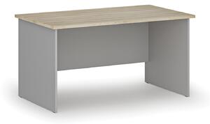 Biurko PRIMO GRAY, 140x80 cm, szary/dąb naturalny