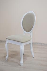 Krzesło WERA - profilowane nogi/ okrągłe oparcie, styl Art Deco białe
