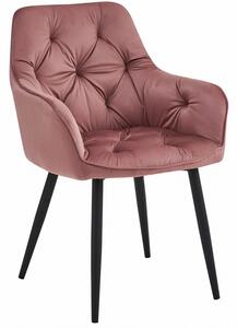 Eleganckie różowe krzesło pikowane E0-A88
