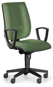 Krzesło biurowe FIGO z podłokietnikami, mechanizm synchroniczny, kolor zielony