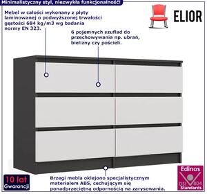 Komoda na ubrania antracyt + biały 120 cmT7-R10