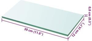 Szklany, bezbarwny panel, 30x12 cm