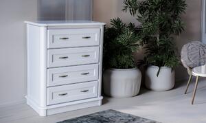 Komoda Dębowa OLIWIA 4S Biała szer. 110 cm