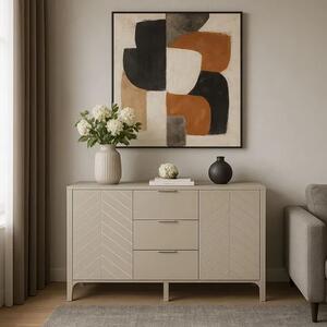 Elegancka komoda w jodełkę w kolorze kaszmir- R3-P64
