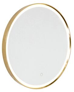 Lustro łazienkowe miedziane 50 cm z LED, 3-stopniowe ściemnianie dotykowe, okrągłe - Miral