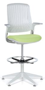 Krzesło robocze GREG na ślizgaczach, zielone