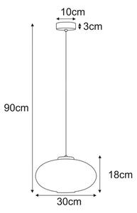 Lampa wiszaca z ryflowanym kloszem grafitowa P8-C13