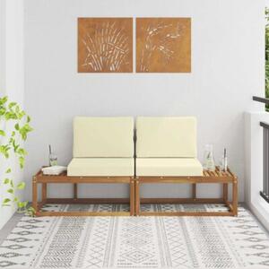 Meble ogrodowe z litego drewna akacjowego z poduszkami - nowoczesny design i komfort