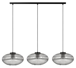 Wisząca lampa z trzema szklanymi kloszami grafitowa S6-D80