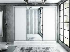 Szafa przesuwna Havla 255 cm biała nowoczesny design szafy z lustrem