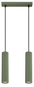 Karbowana podwójna wisząca lampa oliwkowa - D297 K3-W66