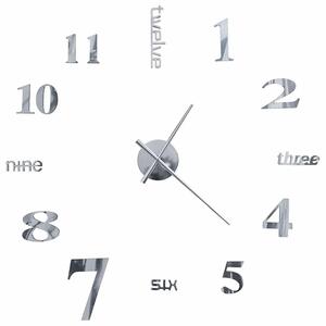 Srebrny zegar ścienny 100 cm R8-A95