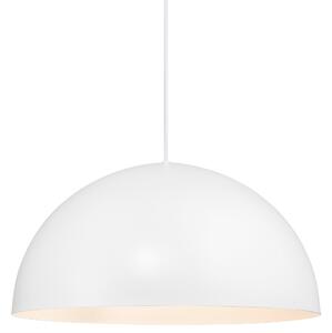 Stylowa lampa wisząca z białym metalowym kloszem