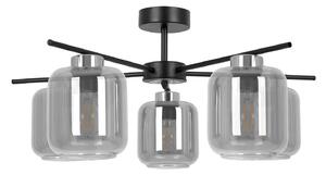 Sufitowa lampa z pięcioma szklanymi kloszami grafitowa S6-M00