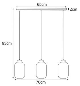 Wisząca lampa z trzema kloszami beżowa L6-N01