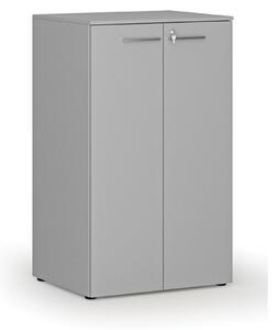 Szafa biurowa z drzwiami PRIMO GRAY, 3 półki, 800 x 640 x 1335 mm, szary