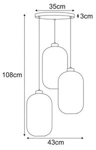 Lampa wisząca ze szklanymi kloszami beżowa D6-H60