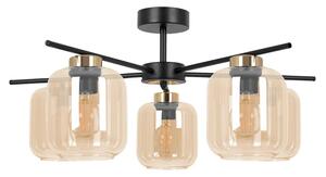 Sufitowa lampa z pięcioma szklanymi kloszami beżowa N7-G89