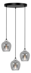 Lampa okrąg z kloszami ze szkła szara T2-S42
