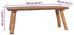 Ławka ogrodowa, 120 cm, lite drewno tekowe