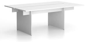 Stół konferencyjny SOLID + 1x rozszerzenie blatu, 210x125 cm, biały