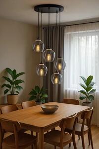 Lampa wisząca ze szklanymi kloszami szara C8-C06