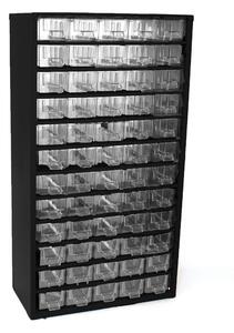 Metalowe szafki z szufladami, 60 szuflad, czarny