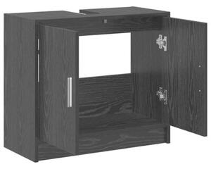Szafka Łazienkowa z przechowywaniem czarny dąb 63 x 29 x 55 cm